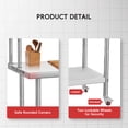 thumbnail image 3 of Ourlova 30"x24" Stainless Steel Table with Overshelves, Commercial Kitchen Prep Table & Shelving, 3 of 7