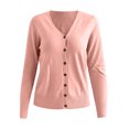 thumbnail image 4 of jsaierl Mode Femmes Boutons Manches Longues Décontracté Uni Court Manteau Cardigan Blouse, 4 of 4