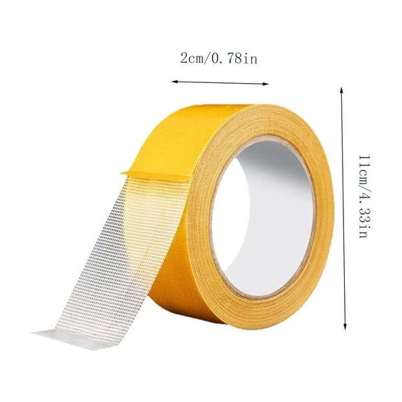 Ruban en Maille Double Face Robuste, Ruban de Montage en Tissu Renforcé en Fibre de Verre, Adhésif Fort pour Tapis, Carpette et Plancher