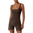 thumbnail image 1 of Yuyuzo Women Workout Jumpsuits Ribbed Square Neck 1 Piece Seamless Tank Top Sleeveless Rompers, 1 of 5