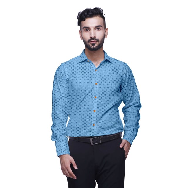 BESTMAN Cotton Shirt With Pockets Spread Collar Button Down Formal Shirt