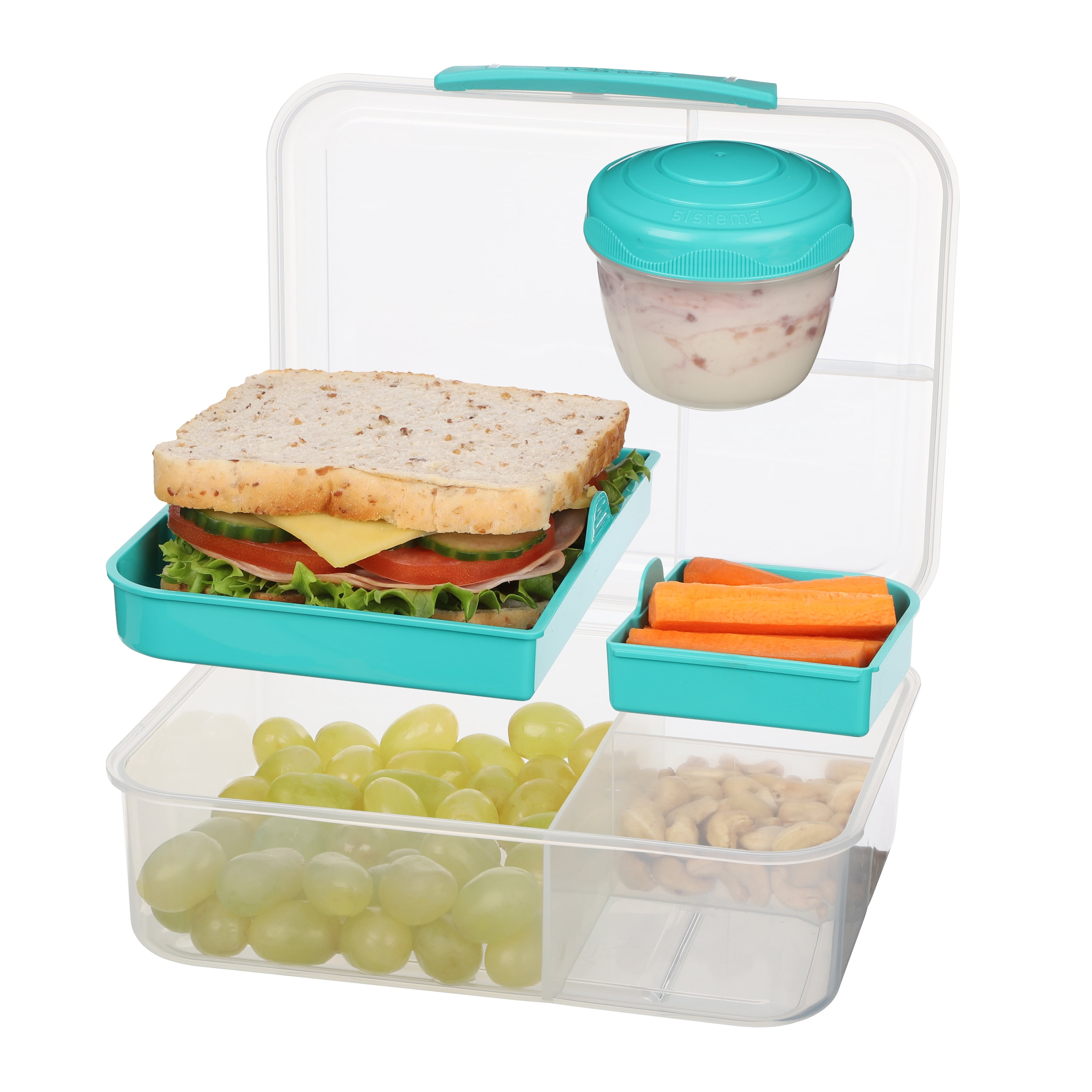 【新品・未開封】Sistema LUNCH 16ピース Sistema Bento Box To Go Lunch Box with Yogurt Container, 1.65 L