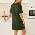 thumbnail image 4 of ShomPort Robe T-Shirt d'Été pour Femme Décontractée à Manches Courtes, Col Rond, Basique, Ample, Mini, avec Poches, 4 of 6