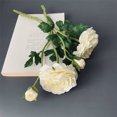 thumbnail image 4 of Baohd 2-head Artificial Camellia Bouquet Simulation Flower Table Centerpiece artificial Floral Decor, Creamy White, 4 of 7