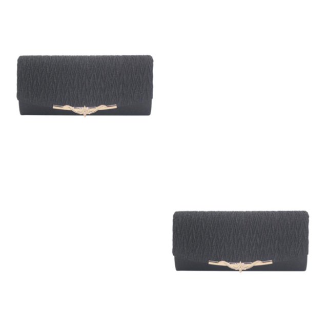 Redempat Elegant And Wide Application Shoulder Bag Chain Shoulder Bag Polyester Clutches Handbag Evening Bag Protects Items black 2Set