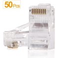 thumbnail image 1 of Connecteur SHD RJ45 8P8C Prise Réseau UTP pour Câbles CAT5 CAT5E CAT6 Tête en Cristal Solide 50 Pcs par Sac, 1 of 3