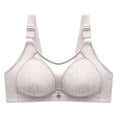 thumbnail image 2 of AherBiu Womens Plus Size Bras Large Bust Full Coverage Wireless High Supportive Bralette Solid Color Push up Bras, 2 of 8