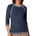 thumbnail image 1 of JIRNDf Chemises pour Femmes Hauts d'Été Tendance Manches Longues Col Rond Drôle Squelette Imprimé Coupe Ajustée T-Shirt Tunique T-Shirt pour Femmes Blouse Décontractée Bleu Marine P, 1 of 5