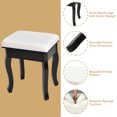 thumbnail image 3 of Costway Coiffeuse avec Tabouret, 4 Tiroirs et Miroir, Noir, 3 of 3
