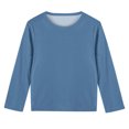 thumbnail image 4 of Tranfacy Chemises à Manches Longues pour Filles, Chemises d'Automne, Chemises à Manches Longues Unies pour Filles, Blouses Décontractées à Col Rond Mignon Hauts d'Automne, 4 of 5