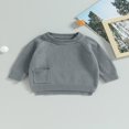 thumbnail image 2 of Pull Tricoté pour Bébé Manches Longues avec Poche Automne Tricoté pour Filles Garçons, 2 of 7