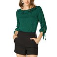 thumbnail image 1 of INSPIRE CHIC Blouse à Pois d'Été Transparente pour Femme à Col Volanté, Manches Mi-Longues, 1 of 1