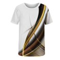 thumbnail image 3 of cllios Chemises pour Hommes 2024 Tendance T-Shirt à Col Rond Imprimé Illusion d'Optique 3D Été Décontracté Manches Courtes Hauts à Imprimé Graphique Cool Musculation Entraînement Athlétisme Tee Or S, 3 of 4