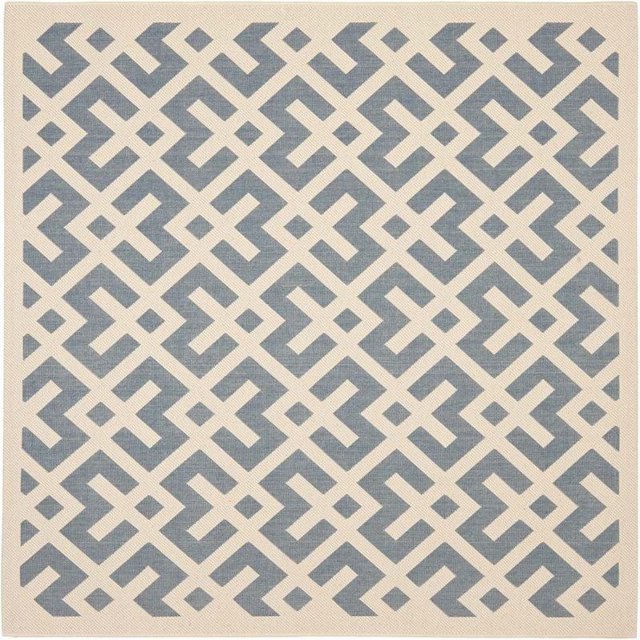 Safavieh Courtyard Tapis Bleu Intérieur Extérieur - Carré 4 Pieds