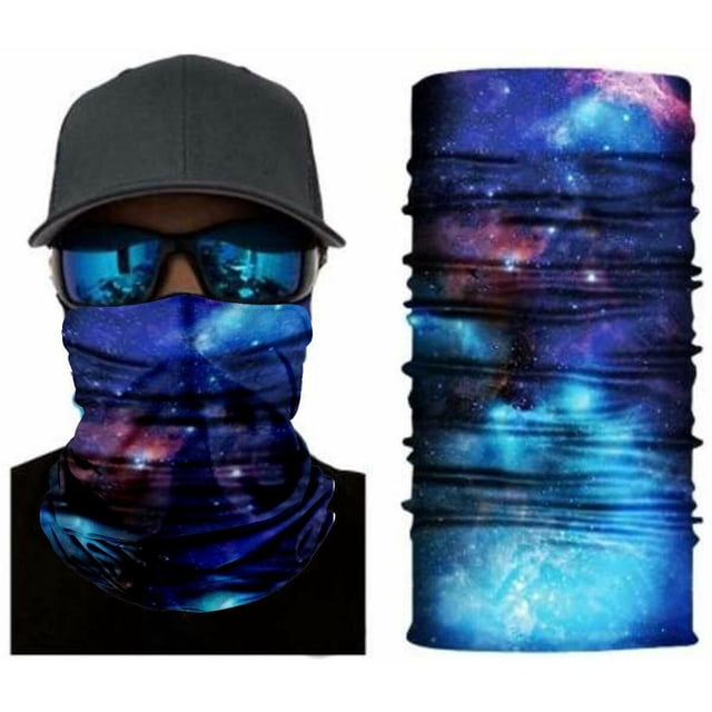 Blue Galaxy Face Balaclava Scarf Neck Rave Shield Sun Gaiter Headwear Mask