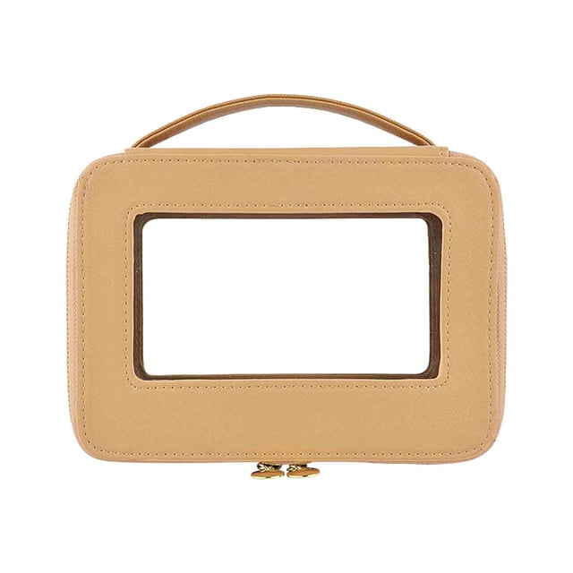 mtvxesu New Fashion Counter High End Handheld Makeup Case With High Appearance Value Travel Portable Window Opening Transparent PVC Makeup Bag Sale