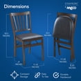 thumbnail image 3 of MECO Stakmore Wood Fabric Upholstered Seat Folding Chair Set, Espresso (2 Pack), 3 of 10