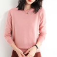 thumbnail image 2 of Duoif Chandails pour Femmes Chandails Légers Tendance pour Femmes Manches Longues Col Rond Léger Doux Tricoté Chandail Blouse Tricotée Chandails pour Femmes Hauts pour Femmes Rose TG, 2 of 5