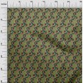 thumbnail image 2 of oneOone Silk Tabby Fabric Spiral & Floral Block Decor Fabric Printed BTY 42 Inch Wide, 2 of 4