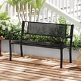 thumbnail image 4 of Costway 50" Garden Bench with Patterned Backrest and Curved Armrests for Porch Lawn, 4 of 10