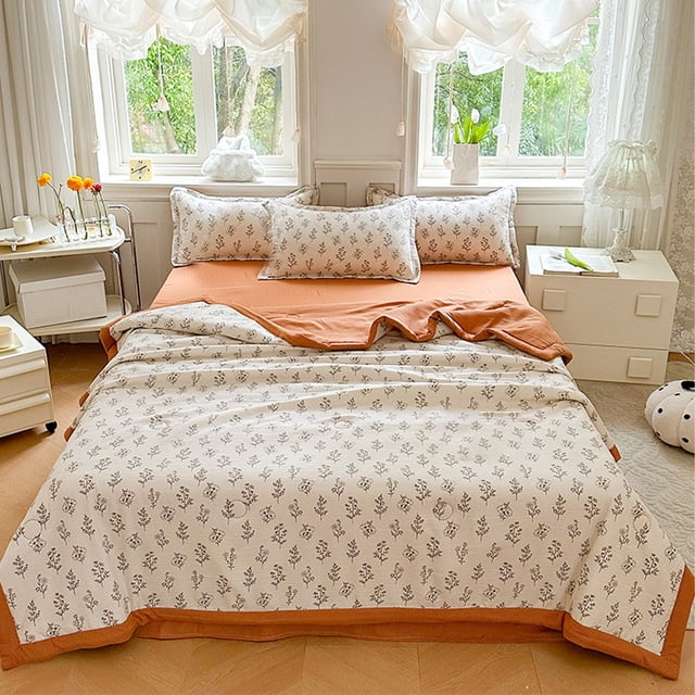 Suncoda Summer Quilt, Summer Washed Cotton Conditioned Quilt Summer Cool Quilt Machine Washable Thin Quilt Quilt Core Student Bedroom Dormitory Summer Quilt