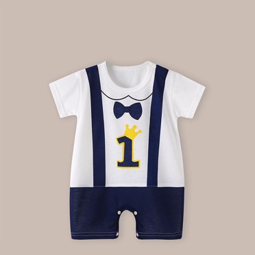 Qertyioot Tout-Petits Bébés Filles Garçons T-Shirt à Manches Courtes Imprimé Couleur Col Rond Combinaison Barboteuse Bébé 10 $ et Moins