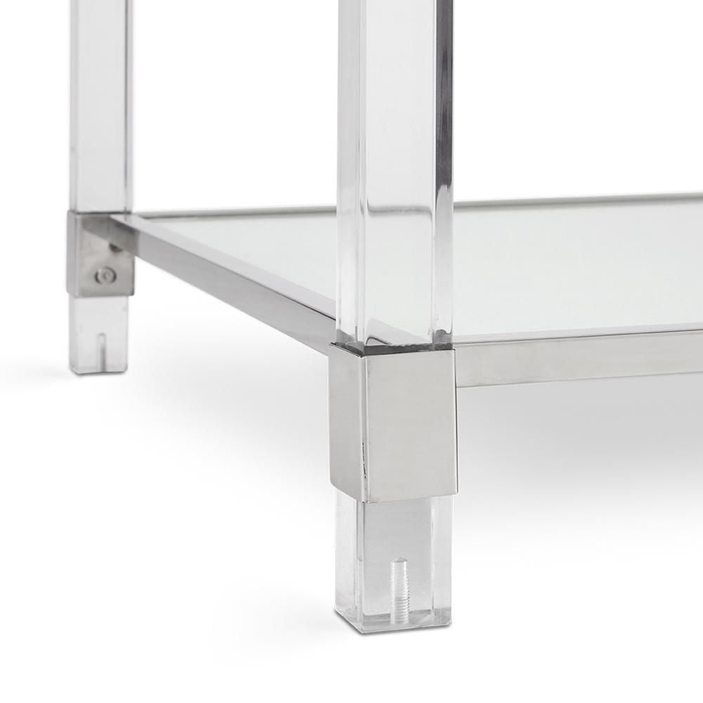 Home Gear Table Basse Rectangulaire Argentée avec Pieds en Acrylique