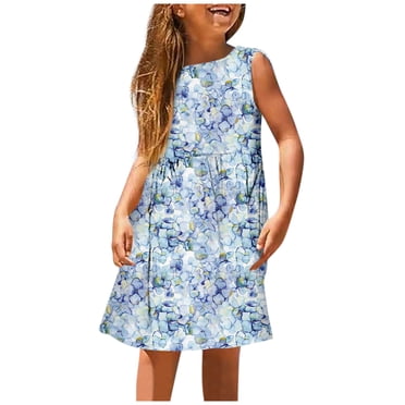 Xuewenshw Robe Décontractée Sans Manches à Col Rond Imprimée Mignonne de Printemps et d'Été pour Filles (4) Ensemble de Ballet pour Tout-Petites