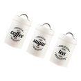 thumbnail image 2 of Kitchen Food Storage Canister Set 3 Pcs Storage Bottles Kitchen Canisters Coffee Tea Sugar Tins White, 2 of 9