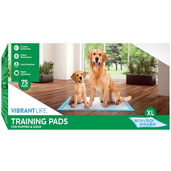 Vibrant Life Dog Pee Pads and Puppy Training Pads, XL (66*76cm)