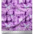 thumbnail image 1 of Soimoi Tissu Voile de Coton Violet Imprimé Insectes & Texture au Mètre 42 Pouces de Large, 1 of 2