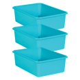 thumbnail image 1 of Teacher Created Resources TCR20407-3 Bac de Rangement en Plastique, Turquoise - Grand - Lot de 3, 1 of 2