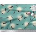 thumbnail image 3 of Soimoi Modal Satin Fabric Moon & Bat Halloween Decor Fabric Printed Yard 42 Inch Wide, 3 of 3