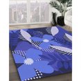 thumbnail image 3 of Ahgly Tapis Rond Lavable en Machine Intérieur Transitionnel Bleu Ciel, 3 Pieds Rond, 3 of 7
