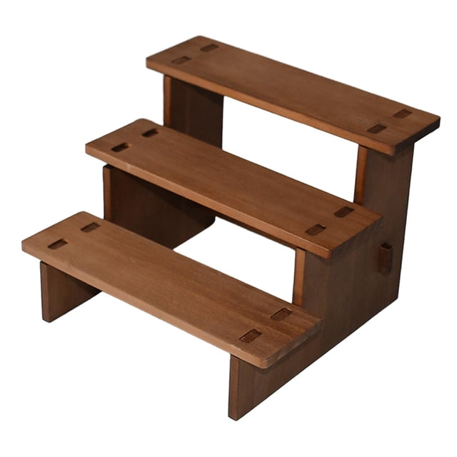 serony Wooden Display Riser Shelf Collectibles Display Stand for Dolls multi layer display stand Figures Toys 3 Layer 20cm