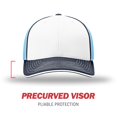 thumbnail image 3 of Richardson Pulse Sportmesh avec Casquette R-Flex, S-M, Blanc-Columbia Bleu-Marine Tri, 3 of 6