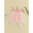 thumbnail image 4 of Faithtur Robe pour Tout-Petits Enfants Filles Papillon Broderie à Étages Tulle Sans Manches Robe Camisole Été Vêtements Décontractés Robe Princesse, 4 of 9