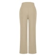 thumbnail image 4 of VINUSLI Fall Womens Pants Wide Straight Leg High Waisted Workout Sweatpant Tummy Control Stretchy Bootcut Solid Pull On Pant Beige,S, 4 of 7