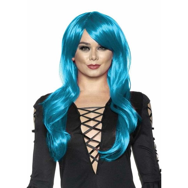 Underwraps Longue Perruque de Costume Ajustable pour Femme Adulte Aqua