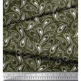 thumbnail image 2 of Soimoi Moss Georgette Fabric Dot & Paisley Print Fabric by Yard 42 Inch Wide, 2 of 3