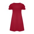 thumbnail image 3 of Birdeem Robes Mini pour Femmes Été Décontractées à Volants Manches Courtes Mignonnes Col Rond Robe Fluide avec Poches, 3 of 9