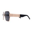 thumbnail image 4 of Womens Metal Rim Oversize Mafia Mob Fashion Sunglasses Gold Black, 4 of 4
