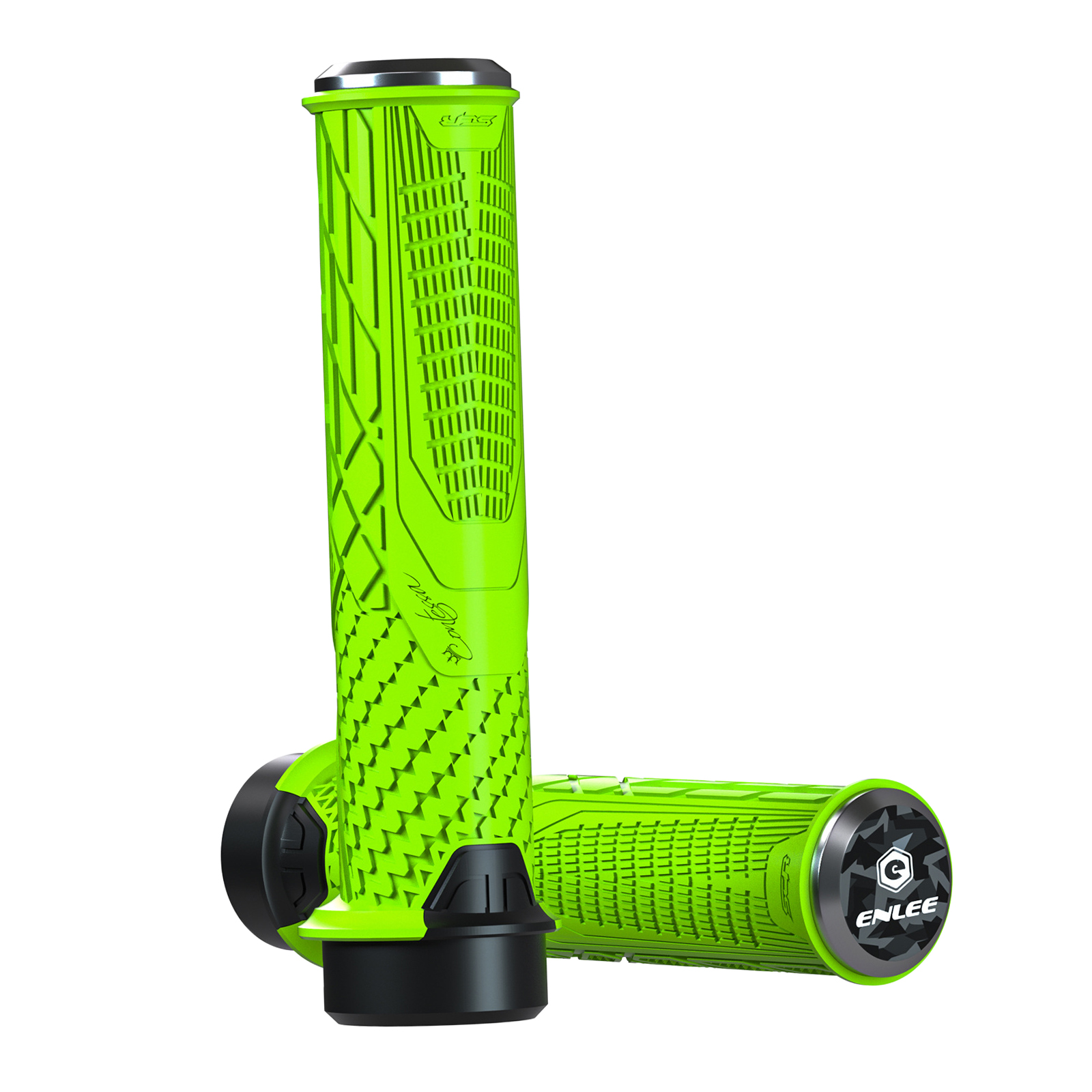 Mountain Bike Handlebar Grips, Locking Handlebar Grips for , Green