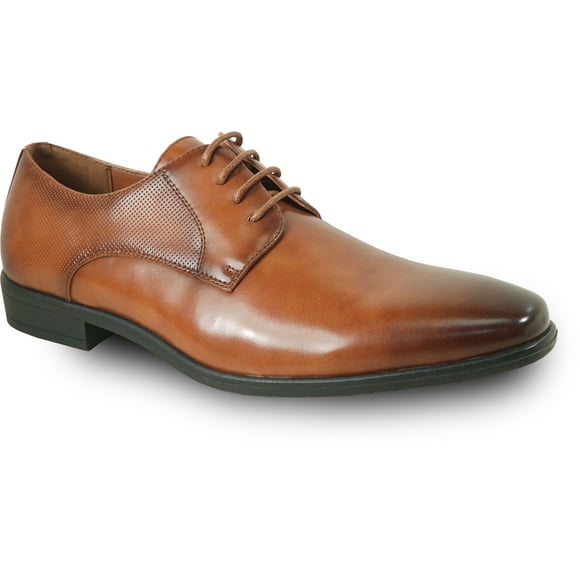 bravo! Men Dress Shoe KING-7 Classic Lace-up Oxford Leather Sock Medium and Wide Width Black Cognac