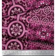 thumbnail image 2 of Soimoi Modal Satin Fabric Damask Patchwork Print Fabric by the Yard 42 Inch Wide, 2 of 3