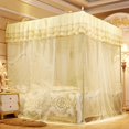 thumbnail image 1 of Herwey Bed Canopy,Mosquito Net,Luxury Princess Three Side Openings Post Bed Curtain Canopy Netting Mosquito Net Bedding, 1 of 8