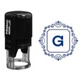 thumbnail image 1 of Printtoo Office Stationery Self Inking R-40 Square Swirl Border G Alphabet Monogram Initial Rubber Stamp, 1 of 4