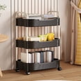 thumbnail image 1 of Todaioua 3-Tier Rolling Cart with Wheels, Multifunction Utility Storage Carts, Kitchen Storage Organizer, Mobile Shelving Unit for Bathroom, Laundry, Living Room, 1 of 7