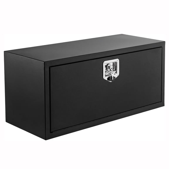 QinaQin Boîte sous-Corps de Camion en Acier Noir à Plaque Diamant Robuste de 30 18 18 Pouces pour Camionnette, Boîte à Outils Étanche pour Camion, Fourgonnette, Remorque