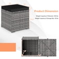 thumbnail image 3 of Costway 2PCS Patio Rattan Ottomans Seat Side Table Storage Box Footstool with Cushion Black, 3 of 10